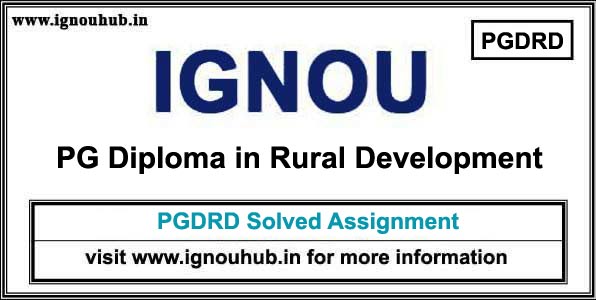 PGDRD IGNOU Solved assignments for January & July session in English & Hindi Medium