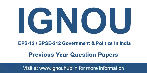 IGNOU EPS 12 Question Paper