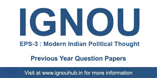 IGNOU EPS 3 Question Paper