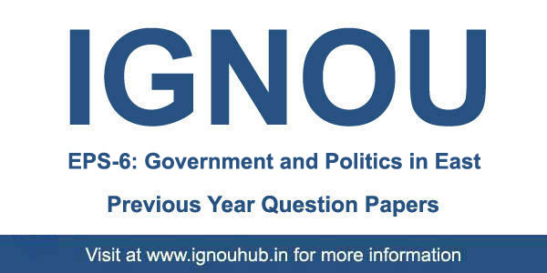 IGNOU EPS 6 Question Papers