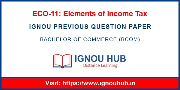 IGNOU ECO 11 Question Paper