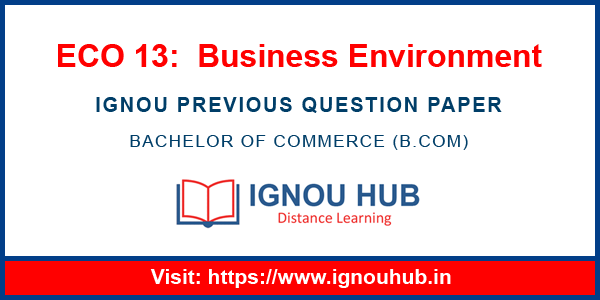 IGNOU ECO 13 Question Paper