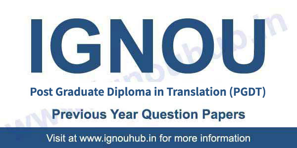 IGNOU PGDT Question Paper