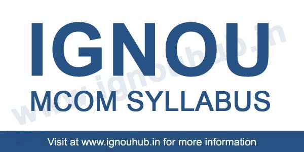 IGNOU M.Com Syllabus